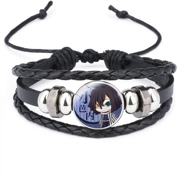 Herr vintage läder handledsband Rep Armband Armband Demon Slayer Rope Justerbar (Q)