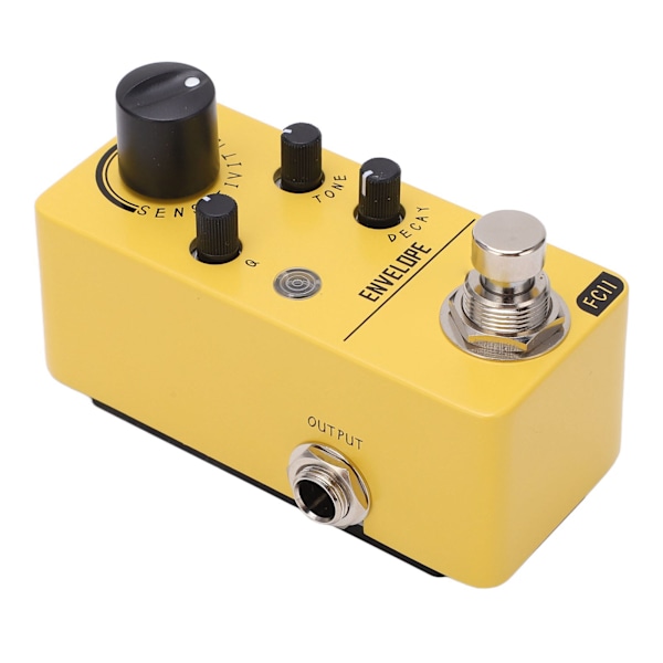 Gul liten elektrisk gitarr effektpedal varm naturlig dynamisk simulerad mini bas effektpedal ersättning