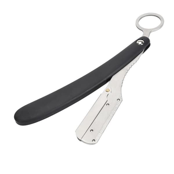 Manuel skægbladsholder ergonomisk ophængningsring rustfrit stål lige skægblad trimmer rack til barber