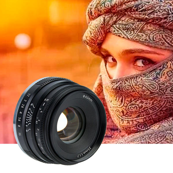 35mm F1.7 Manuell fokus Prime Fixed Mirrorless-kamerobjektiv (för Cannon EF-M Mount Black)
