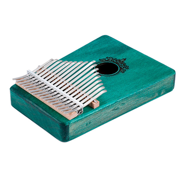 17-tangenters Kalimba bærbar tommelfingerklaver mahogni træ krop musikinstrument (grøn)