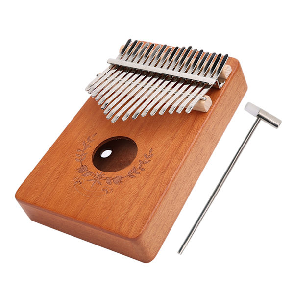 Kalimba Tommelfingerklaver Mahogni Lille Bærbar 17 Tangenter til Begynder Musikinstrument LTK17S (Naturlig)