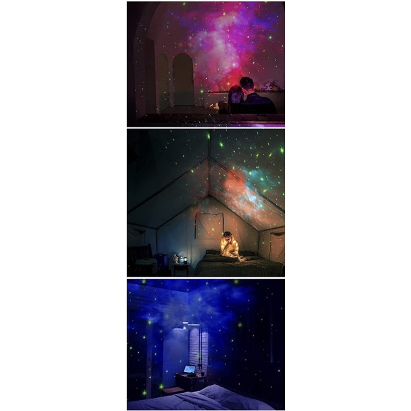 Astronaut Stjernehimmel Projektor med Fjernbetjening LED Stjerne Nebula Nattelys USB Strømdrevet Julefest Børn Hjem Soveværelse Dekoration Gaver