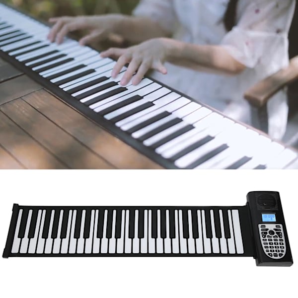 Mjukt tangentbord piano 49-tangenters hoprullbar elektronisk multifunktionell förtjockad polyfon silikon