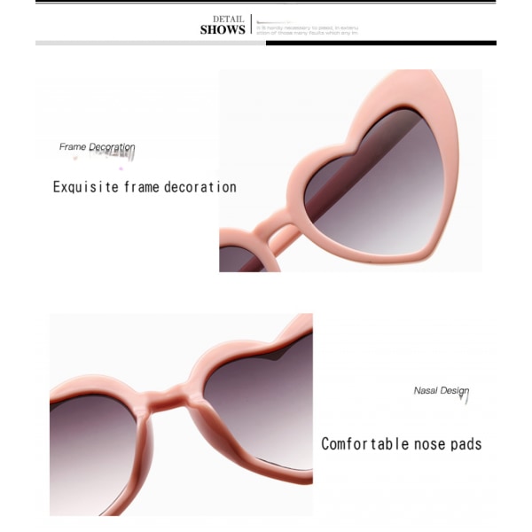Hjärtformade solglasögon för kvinnor, flickor, damer Vintage Goggle Mod Solglasögon