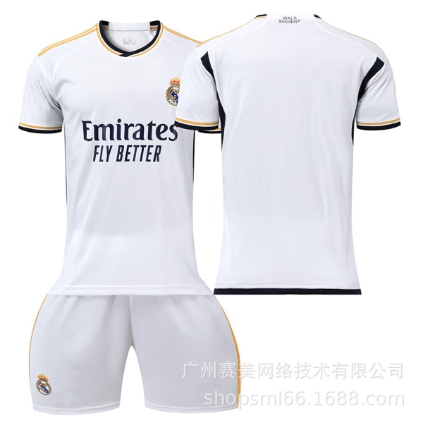 23-24 New Real Madrid Home Children's Adult Football Kit-No number-16#