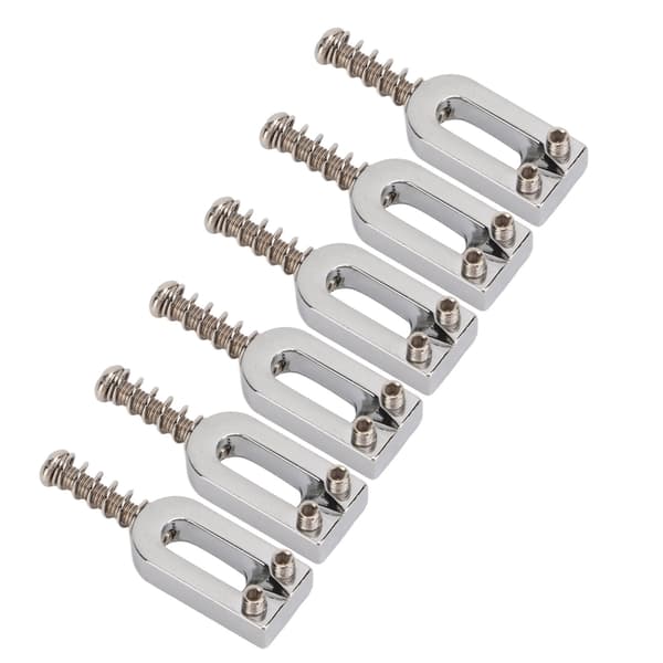 6 st U-formade elektriska gitarrstallsaadlar Tremolo metallrullskruv sadelbyte Silver