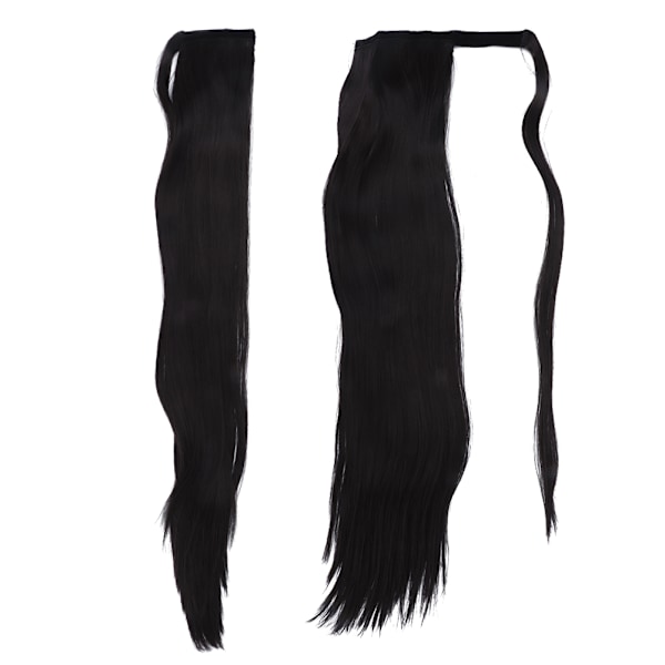 Rak rak runt hårförlängning hästsvans peruk klämma i hästsvans falskt hårstycke styling 01#