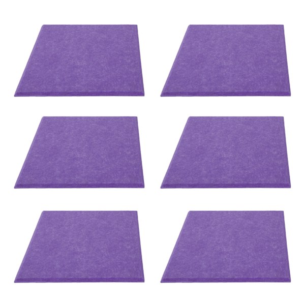 6 stk akustiske absorpsjonspaneler tykkere reduserer etterklang lydisolerende polstring absorber (lilla)