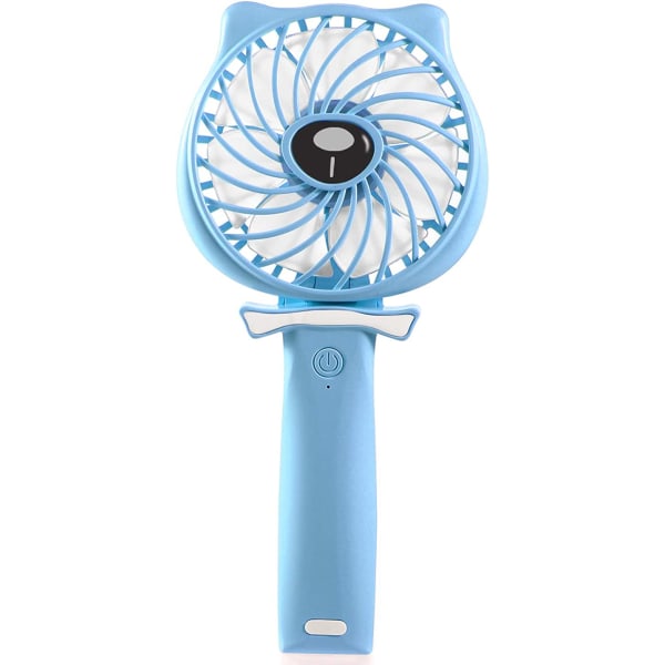 Mini Handheld Fan 2600mAh Battery Powered Fan 3 Speed Adjustable USB Rechargeable Small Portable Personal Fan Foldable blue