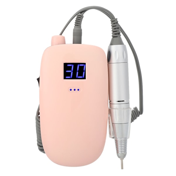 Bärbar trådlös elektrisk nagelslipnings- och poleringsmaskin USB-nagelborrmaskin 35000RPMPink