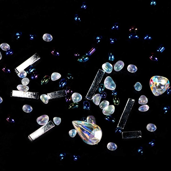 Mixed Nail Art Decorations Pearls Cobble Rhinestone Metal Nail Art Sticker Manicure Tools #6