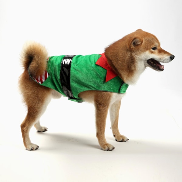 Hundkostym Randigt mönster Håll värmen Hudvänlig Husdjur Hundväst Outfit För Jul(L)
