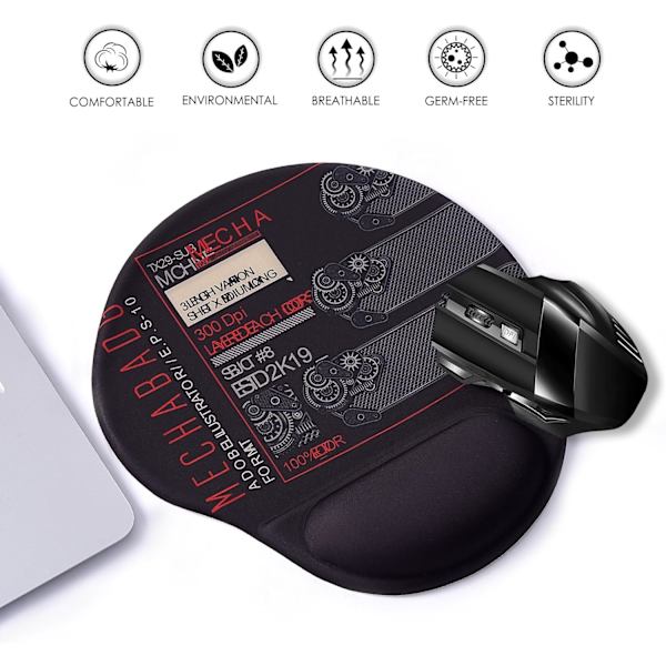 Ergonomisk Musematte med Håndleddstøtte, Søt Musematte med Håndleddstøtte, Komfortabel Musematte for Hjemmebruk, Spill, Datamaskiner og Bærbare Datamaskiner