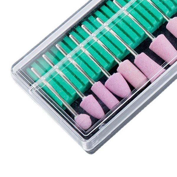 42-delad nagelborrset i kvartssten och kolstål, multifunktionellt nagelfilset för nagelslipning och polering