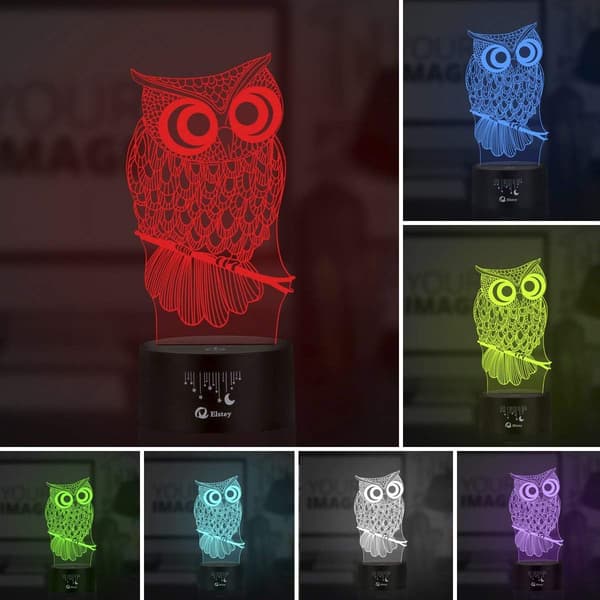 WJ 2-pack uggla 3D-illusionlampa, 3D-gorillalampa