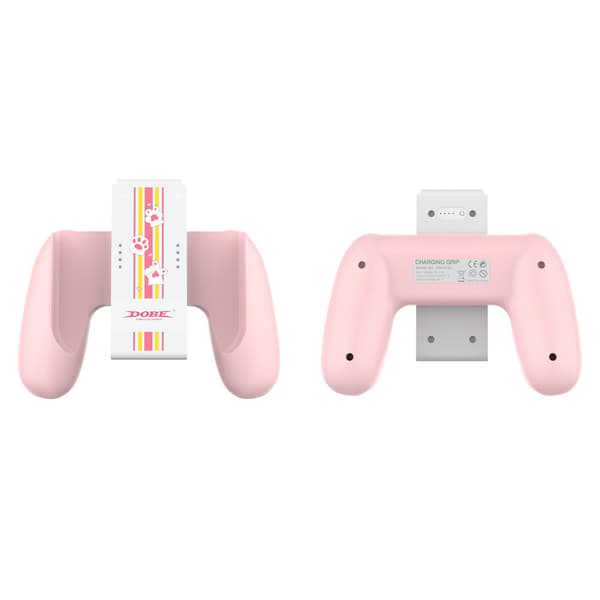 Opladningsgreb Controller til Nintendo Switch & Switch OLED Joy Con Grip Spiltilbehør med Opladningsindikator Pink/Sort