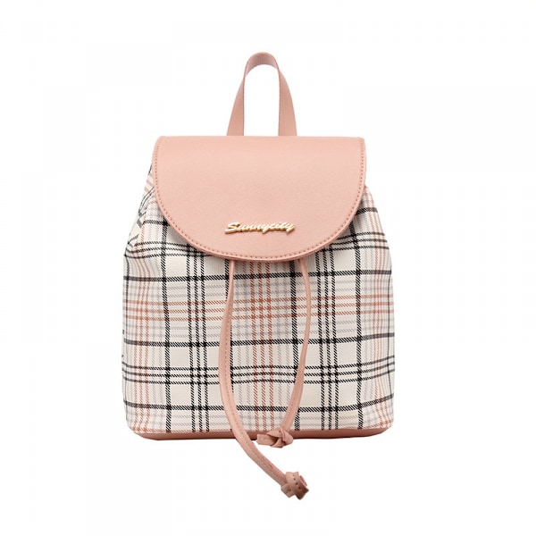 Dam läder mini ryggsäck - liten axelväska plånbok, mycket trendig och vacker, hållbar (rosa)