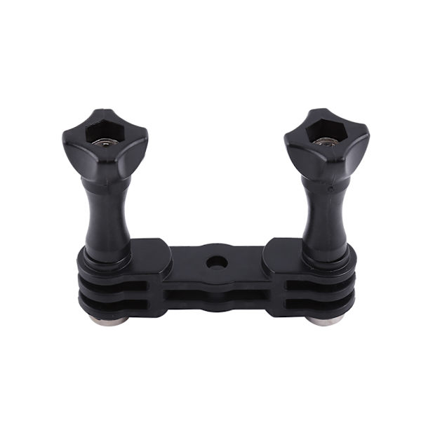 Svart dubbeladapterfästehållare kameraadapter med lång skruv för Gopro Hero 2/3/3+/4 kamera