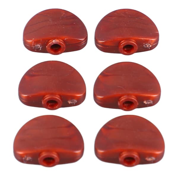 6 stk. Guitar Machine Head Knapper Halvrunde Plastik Komfortable Greb Universal Tuning Peg Udskiftning Spids Kaffe