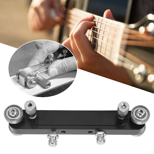 Justerbar mutterbro slipmaskin Luthier slipverktyg aluminiumlegering för gitarr basSvart