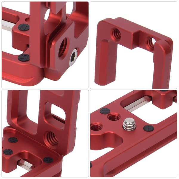 Lodret optagelse Quick Release L-pladeholder Håndgrebbeslag til Sony ILCE-7RM4 A7R4 A7RM4 Spejlløst kamera Rød