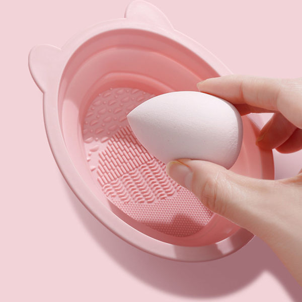 5 st Makeup Brush Cleaner Silikon Elastisk Borste Rengöring Scrubber Skål för Borstar Puder Puffar Svamp