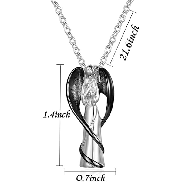 Kremeringshalsband för aska ängelvingar minnessak Locket rostfritt stål kors kremering smycken vattentät minneshänge (Style#1)