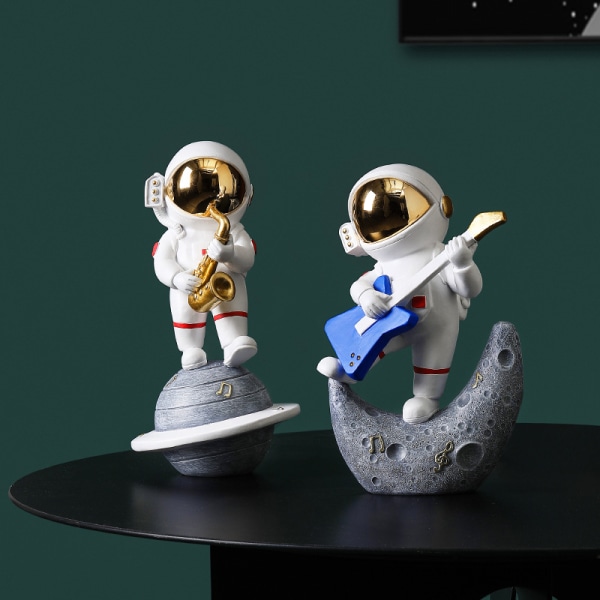 Band Astronaut Astronaut Ornament Engros Stue Desktop Hjem Ornament Lille Ornament Gave Rumtid - Astronaut Fisker efter Stjerner - Guld