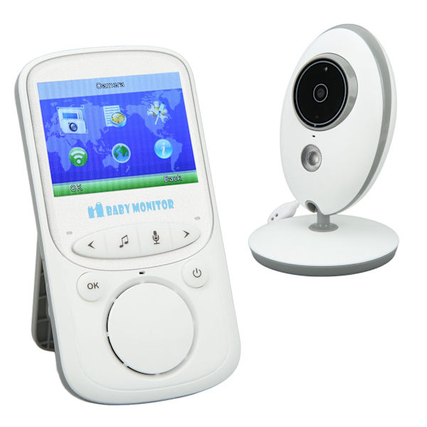 Trådlös babymonitor 2,4 tum fjärrvideo dubbelriktad intercom babykamera monitor för hem 100‑240V EU-kontakt