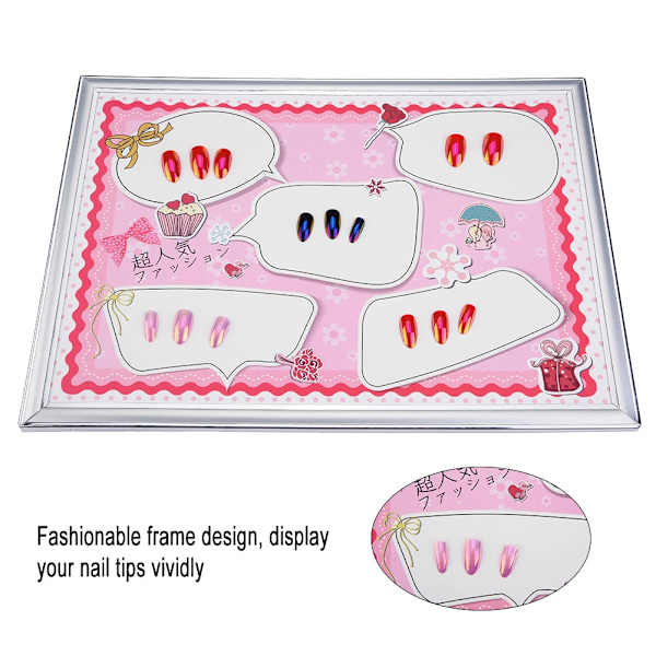 Skum negletips display ramme bærbar tom neglekunst display kort manicure værktøj pink