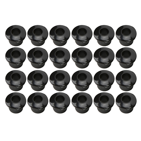 24 stk gitarstrengs knapphylser 10mm høy ytelse plastmateriale halvlukket design gitardeler svart