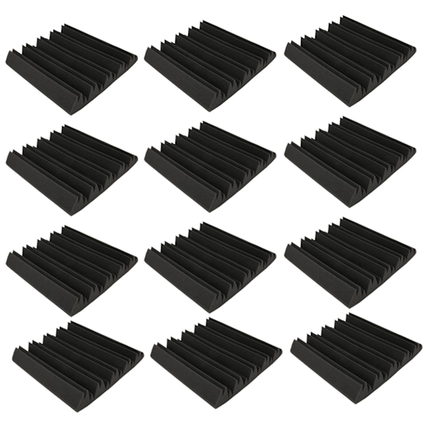 12 stk. Akustiske skumplader Lydabsorberende Lydisolerende Kiler til Studio Hjem 30x30x5cm