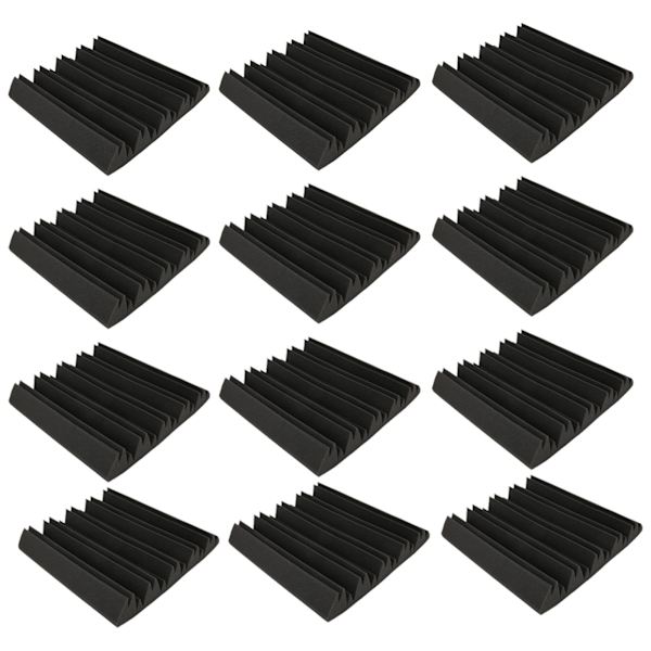 12 stk akustiske skumplater lydabsorberende lydisolerende kiler for studiohjem 30x30x5cm
