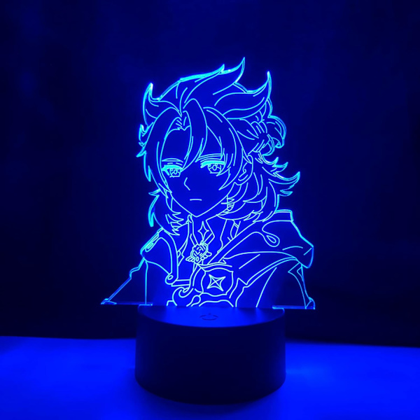 WJ Game LED-nattelys Genshin Impact-figur til værelsesdekoration Børnefødselsdagsgave Genshin Impact bord LED-nattelampe