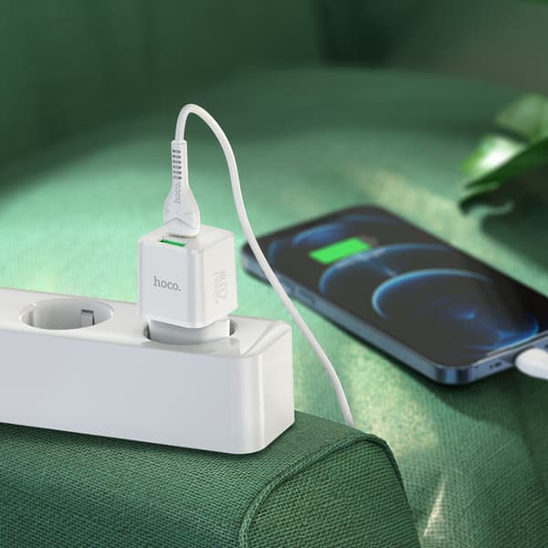 hoco. N20 Europæisk standard til iPhone PD20W+QC3.0 oplader kompakt opladerhovedsæt