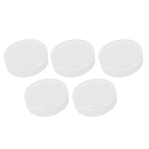 Pulverpuf Opbevaringsboks Transparent Multifunktionel Bærbar Makeup Puf Etui til Perler Øreringe 5stk