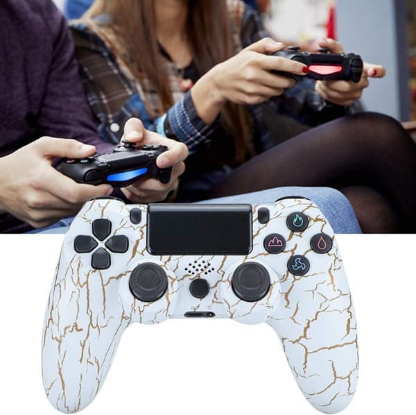 Dotpet PS4-kontroller, Trådløs kontroller kompatibel med PS4/PS4 Pro/PS4 Slim/PC med berøringspanel/lydfunksjon/6-akset sensor/Du