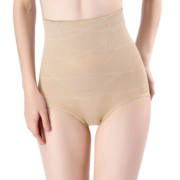 Kvinder Butt Lifter Shapewear Høj-Talje Dobbelt Mave Kontrol Panty Talje Træner Body Shaper --- Complexion （Størrelse XXL）