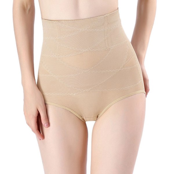 Kvinder Butt Lifter Shapewear Høj-Talje Dobbelt Mave Kontrol Panty Talje Træner Body Shaper --- Kompleksion (Størrelse XXXL)
