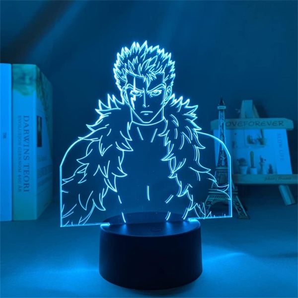 USB 7/16 Färg Fjärrkontroll Touch Switch Manga Fairy Tail Laxus Dreyar 3D Anime Nattlampa Led Illusion Lamp Sovrumsdekor LED-lampor Rumsskrivbordslampa Goblins svans