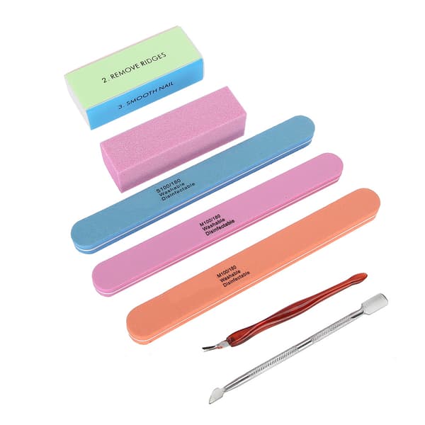 Manicure sæt neglepolerer neglefiler buffer sæt død hud pusher neglebåndsfjerner negleplejeværktøj