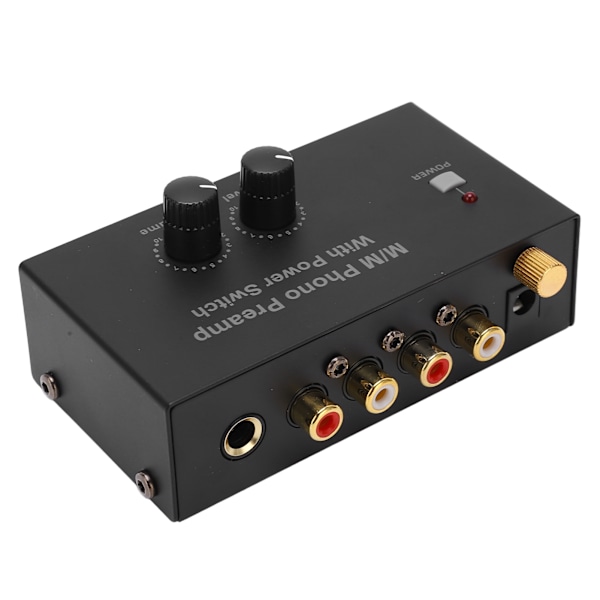 Phono Preamp RCA L R Indgang Udgang Niveau Pladespiller Lydstyrkekontrol 100‑240VAC PP500