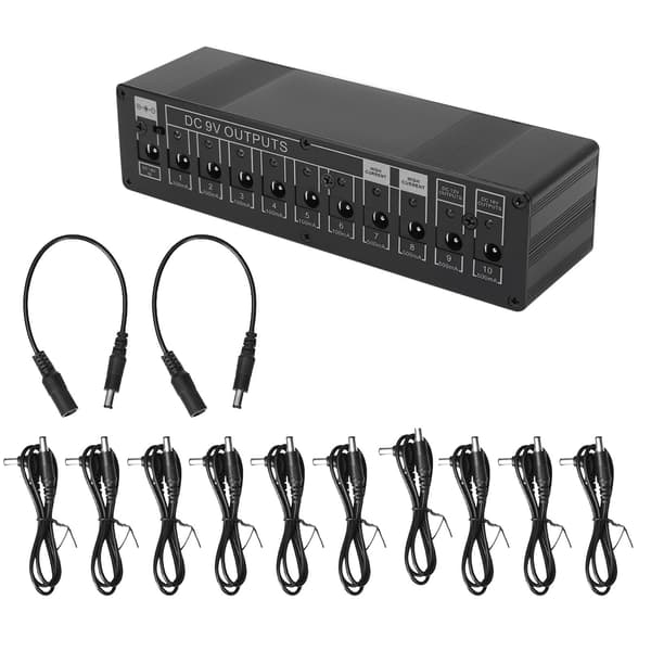 Gitarr Effekt Pedal Strömförsörjning Bärbar 10 Utmatningskanaler DC 9V/12V/18V
