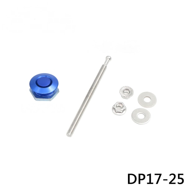 Snabbspärrhuvstift Universal registreringsskyltklämma, knapphuv - blå - DP17-25 (paket med två)