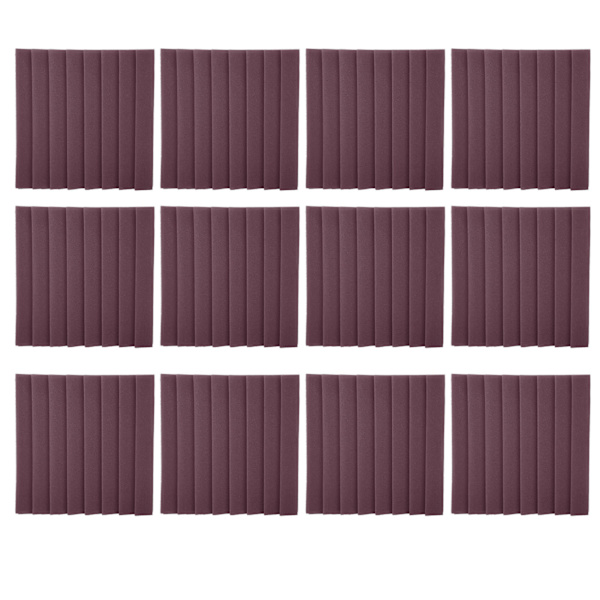 12 st ljudabsorberande paneler 8 spår triangulär akustisk skum ljudisolerande material (violett)