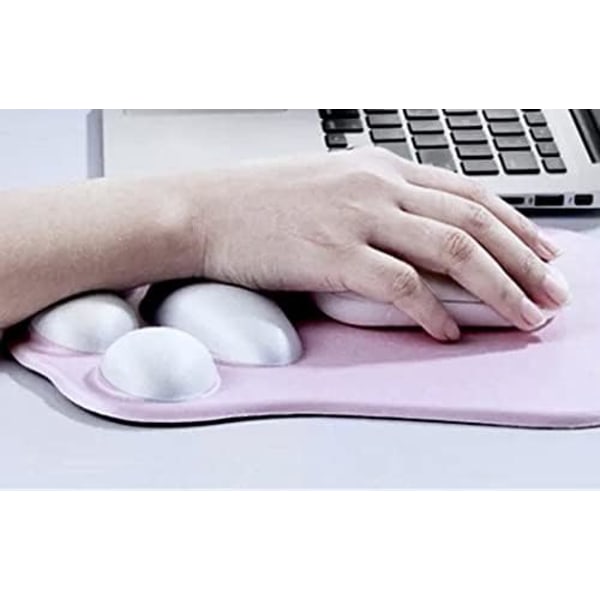 Söt Kattfot Musmatta med Handledsstöd - Mjuk Silikon Handledsstöd Ergonomisk Datormusmatta