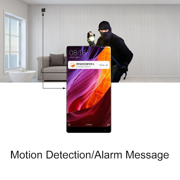 Bärbar Mini 720P HD Infraröd WiFi Action Kamera Sport Videokamera Kit (Svart-8G Kort)