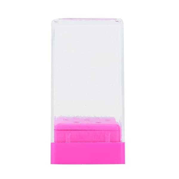 7 hullers neglekunstborr slipehode bitsholder beholder displayetui oppbevaringsboks (rosa)
