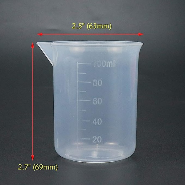 Kjøkken Pp Målebeger Vitenskapelig Plast Graduert Beger Transparent 100ml, Kjøkken Matlaging Dosering Kopp (3-delt sett)